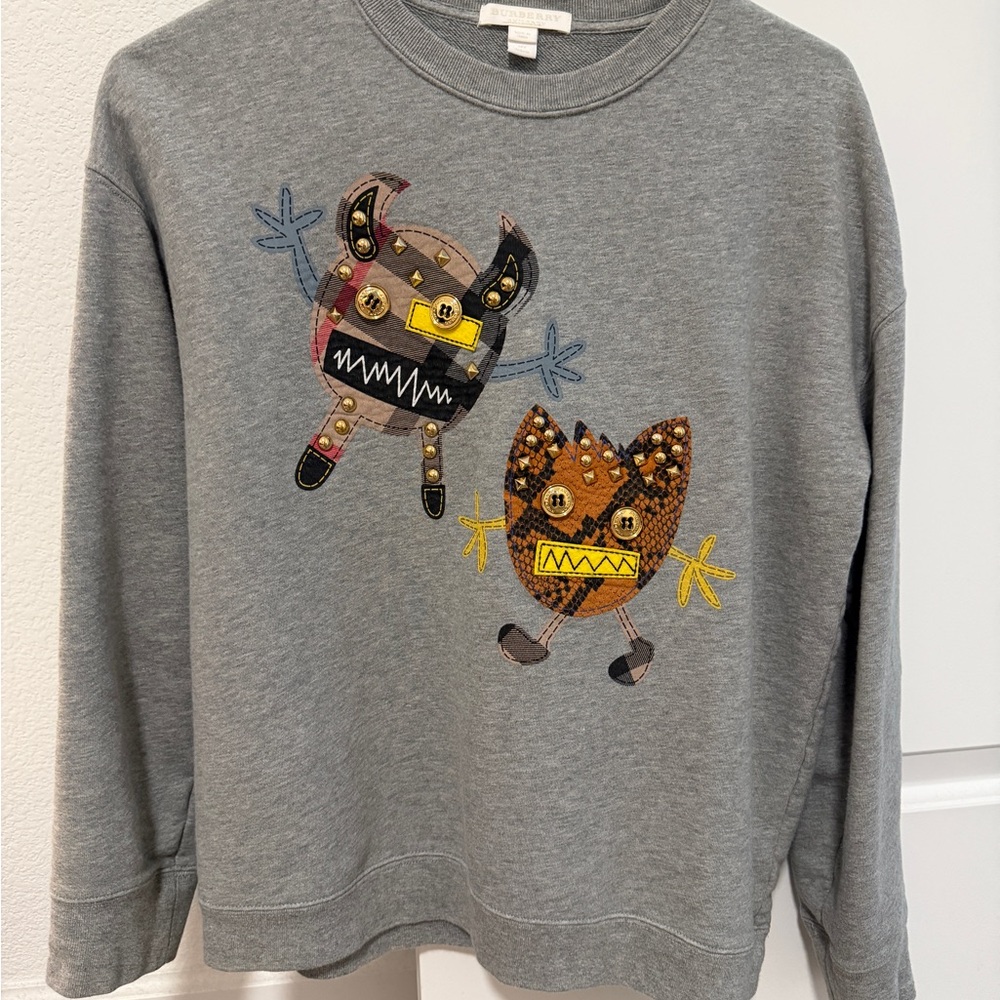 Burberry 	Creature Motif Cotton Sweatshirt size 14Y Girl